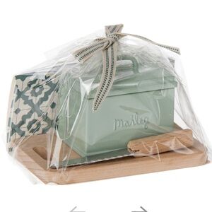 BNIB Maileg Mint Metal Bread Box with Wooden Tray and Knife!